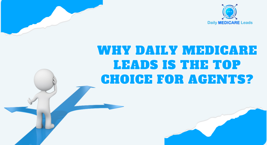 Insurance agent discussing Medicare leads with a senior client.