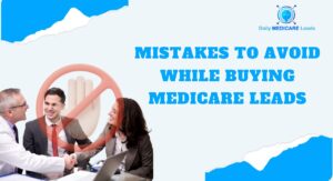 Meeting with agents—Medicare Leads Buying Mistakes Highlighted with a Stop Symbol