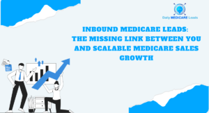 Two business professionals analyzing growth charts with an upward arrow showing sales increase — representing the impact of inbound Medicare leads on scalable Medicare sales growth.