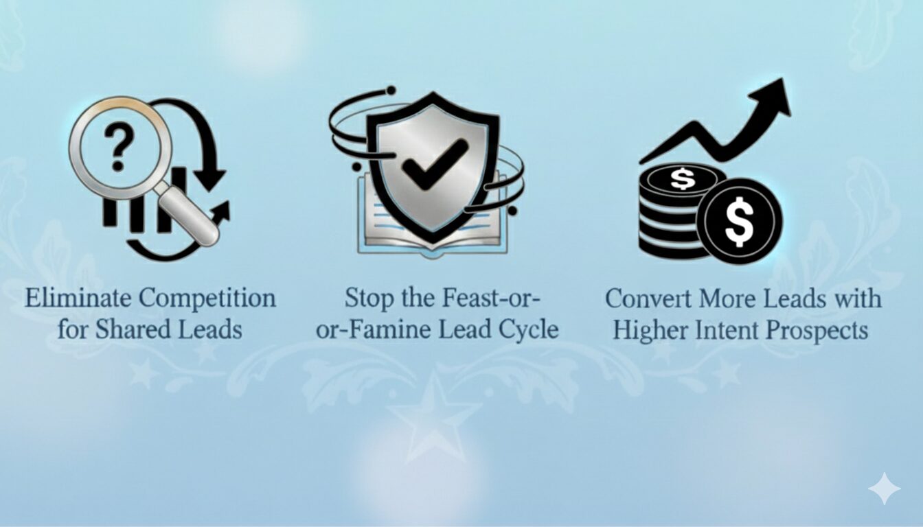 Icons representing the biggest challenges for Texas Medicare agencies: finding leads, compliance and regulations, and low commissions.