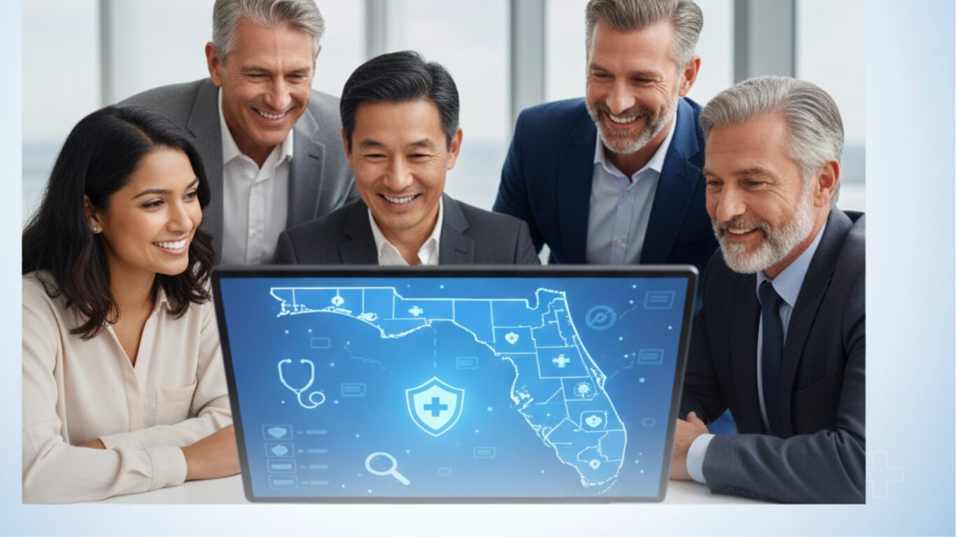 Business professionals standing on a world map shaking hands, symbolizing trusted partnerships and growth.