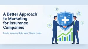 Illustration showing traditional marketing methods being replaced by modern digital lead generation strategies for insurance companies.