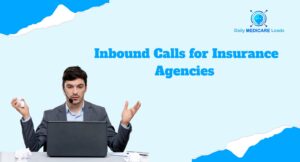 A customer service agent taking inbound calls for insurance agencies, representing Daily Medicare Leads.